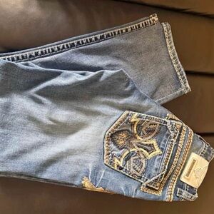 Western blue mens jeans